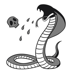Fototapeta premium a-cobra-silhouette-spitting-venom--with-the-venom-.eps