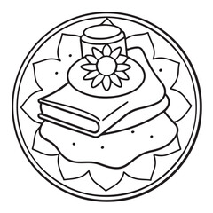 anti stress mandala coloring page, bold and easy mandala coloring page, mandala coloring page, line art, black and white illustration