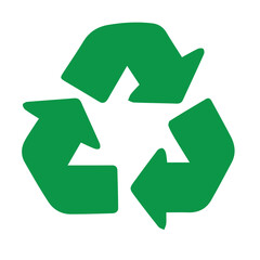 Download this green vector icon with three circular arrows, representing the recycling process and ideal for eco friendly branding and educational materials.

