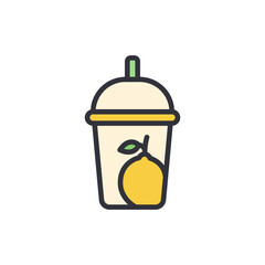 Refreshing Lemonade Beverage In A Plastic Cup With Transparent Backdrop