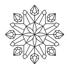 anti stress mandala coloring page, bold and easy mandala coloring page, mandala coloring page, line art, black and white illustration