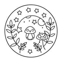 anti stress mandala coloring page, bold and easy mandala coloring page, mandala coloring page, line art, black and white illustration