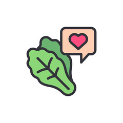 Heartfelt Approval For Fresh Lettuce Leaf Symbolizing Nutritional Value