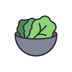 Fresh Green Salad In A Gray Bowl Ready To Eat, Food Concept