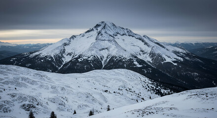 Snowy Mountain Peak Panorama