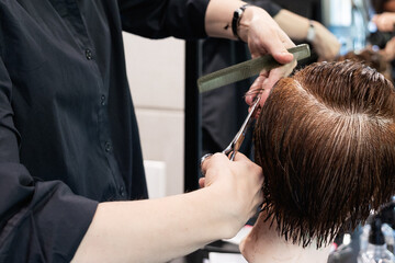Practice with mannequins, scissors, brushes, and modern salon equipment. Ideal for illustrating...