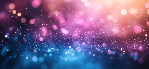 Abstract Glittering Background: A Symphony of Pink, Blue, and Purple Lights