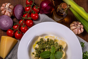 Potato gnocchi with pesto sauce