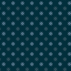 Small white flowers pattern doodle shapes motif continuous classic blue background. Modern floral fabric design textile swatch ladies dress, men's shirt all over print block.