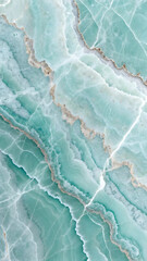 Obraz premium Textured abstract background of a beautiful natural teal and beige marble stone surface
