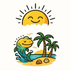 A vast and endless ocean stretching to the horizon, symbolizing depth, mystery, and tranquility. The gentle waves shimmer under the sunlight, while the sound of the water brings a sense of peace and c