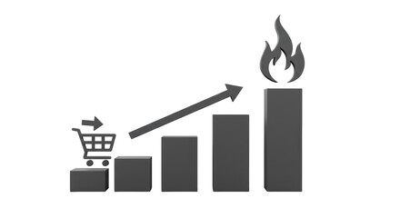 Isolated Chart Showing Increasing Sales