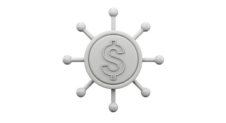 Isolated Dollar Symbol with Radial Lines