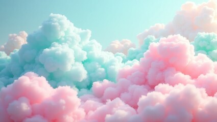 Abstract Colorful Clouds Dreamy Mind Pastel Tones PhotoRealistic Surreal Style Calm Mood Concept