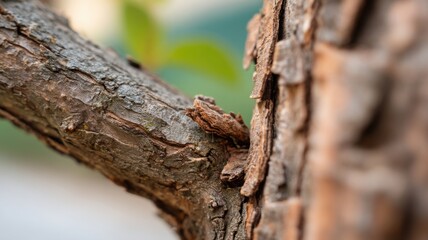 A brown lizard camouflages itself on a tree branch, blending seamlessly with the bark"s texture and color.