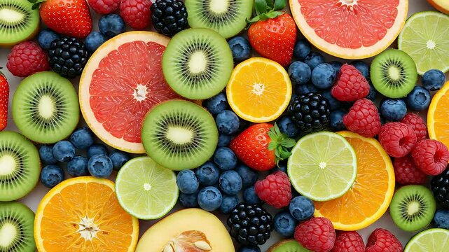 Assortment Of Fresh Fruits And Berries