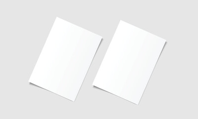 Blank white paper sheet. Paper mockup template with shadow. Vector design