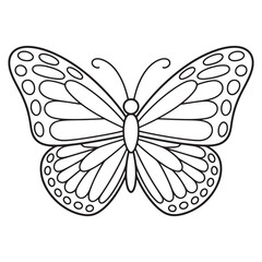Decorative Butterfly Minimal Line Drawing