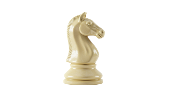 Isolated White Chess Knight Piece