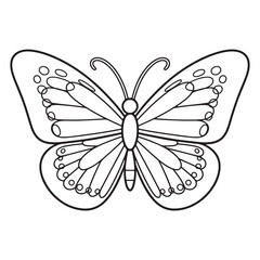 Decorative Butterfly Minimal Line Drawing