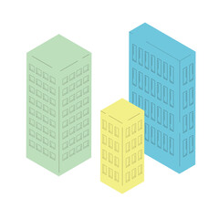  Isometric City Building — High-Resolution PNG｜アイソメトリック 高層ビル 高解像度 PNG 画像（背景なし）