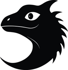 vector illustration of a black dragon