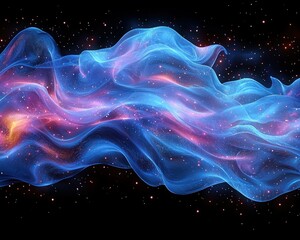 Obraz premium Ethereal waves of blue, pink, and orange light