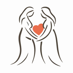 A warm and nurturing logo design symbolizing the bond between a mother and her child. The logo may feature soft curves, heart shapes, or silhouettes of a mother holding a baby, reflecting love, care, 