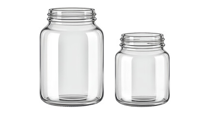 Isolated Glass Jars Empty Storage Containers
