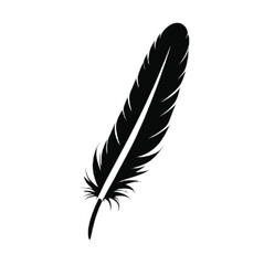 Fototapeta premium black Feather Vector Silhouette Image with white background