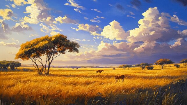 Wild beauty in the golden savanna