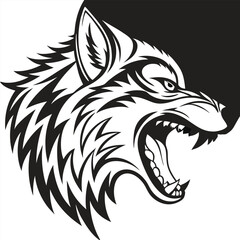 Obraz premium a-fierce-wolf-face-in-black-silhouette-vector-form (1).eps