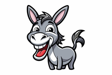  cute laughing donkey colorful Vector