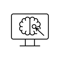 Automated medical image analysis line icon vector, editable stroke, great for diagnostic AI platforms and radiology software