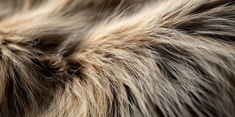 Macro view of soft light brown animal fur with fine natural texture
