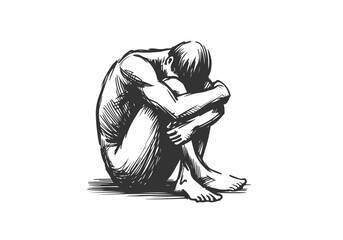 Anxiety hand drawn sketch vector illustration