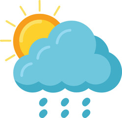 Partly sunny  rain icon vector illustration