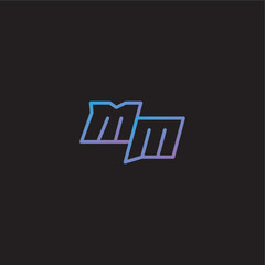 monogram logo design amazing esport style MM dinamyc line gaming concept letter