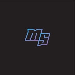 monogram logo design amazing esport style MS dinamyc line gaming concept letter