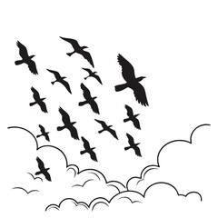 a-flock-of-birds-flying-across-a-cloudy-sky--silho.eps