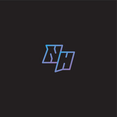 monogram logo design amazing esport style NH dinamyc line gaming concept letter