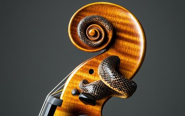 Detailed close up of spiraling sea shell showcasing intricate patterns and textures on a dark background