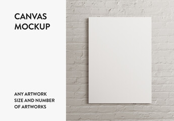 Any Canvas Size Print Interior Wall Art Poster Room Mockup Template
