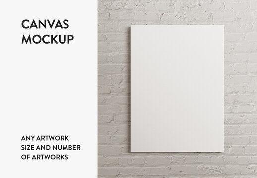 Any Canvas Size Print Interior Wall Art Poster Room Mockup Template