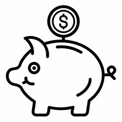 piggy bank and money