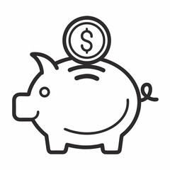 Obraz premium piggy bank with dollar sign