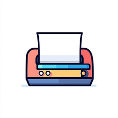 Obraz premium Minimalist illustration of a printer with a blank page ready for printing