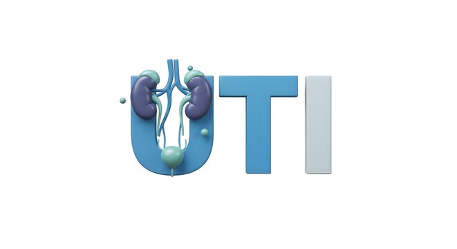 Understanding Urinary Tract Infection Illustration Showing Kidneys and Bladder Anatomy