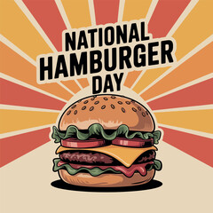 National Hamburger Day Tasty Burger Celebration Graphic