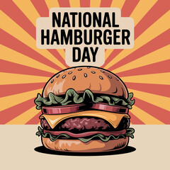 National Hamburger Day Tasty Burger Celebration Graphic